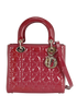 Medium Lady Dior, &pound;1,500, Handbags, Red, Patent Leather, Front view